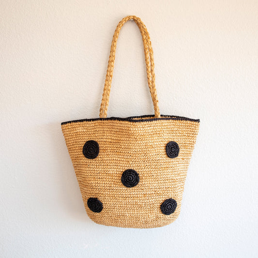 The Polka Dot Raffia Summer Tote