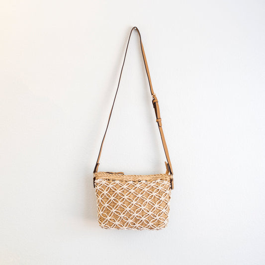 The Artisanal Lattice Raffia Crossbody