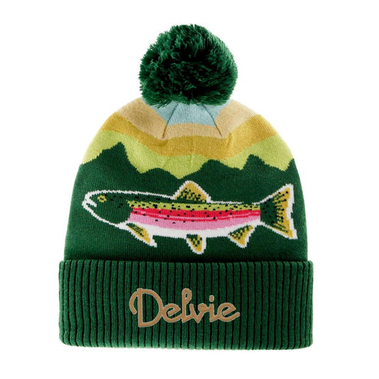 The Delvie Rainbow Trout Knit Pom Beanie